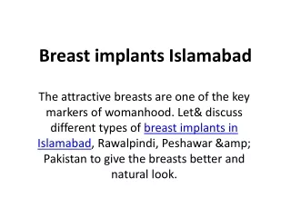 breast implants Islamabad