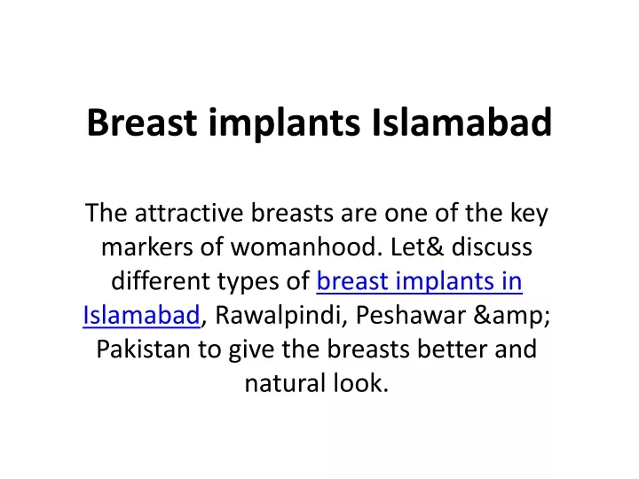b reast implants islamabad