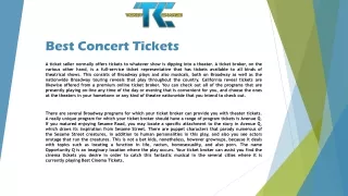 best concert tickets