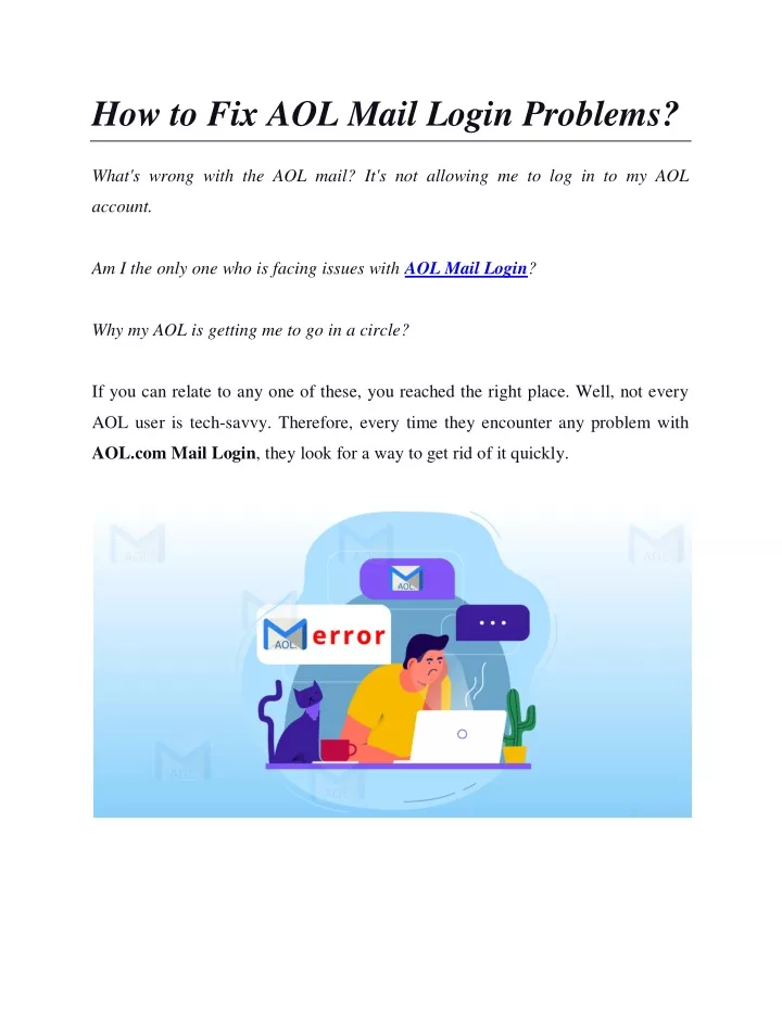 how to fix aol mail login problems what s wrong