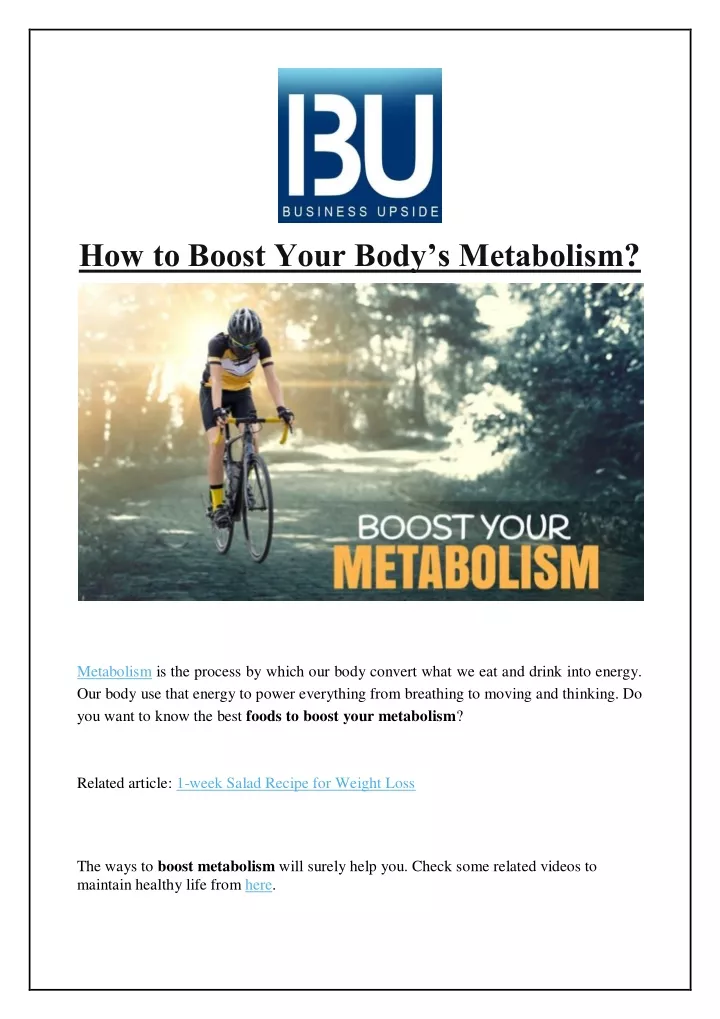 how to boost your body s metabolism