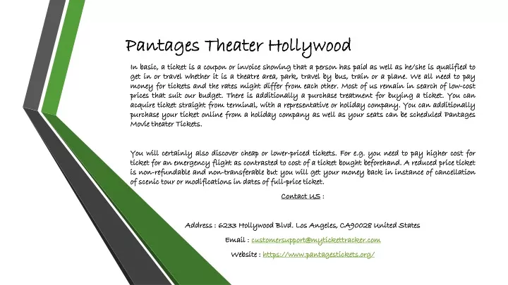 pantages theater hollywood
