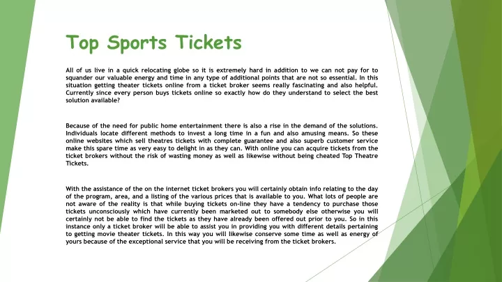 top sports tickets
