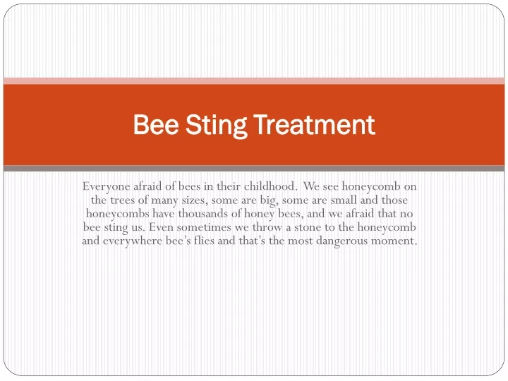 bee sting treatment bee sting treatment