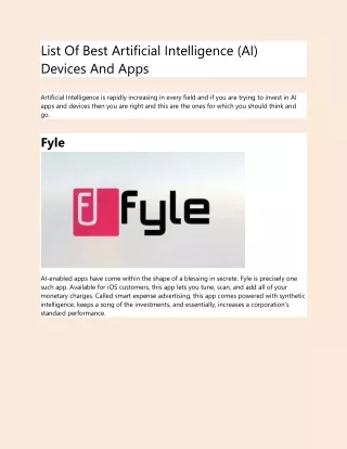 list of best artificial intelligence ai devices