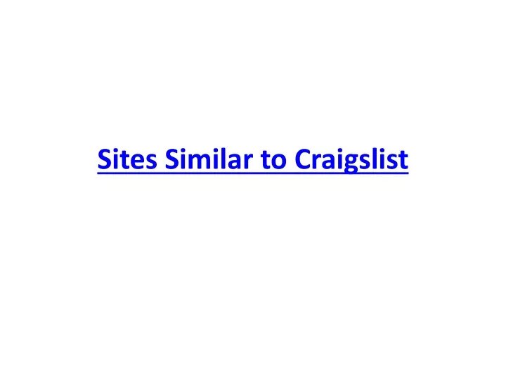 sites similar to craigslist