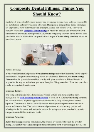 composite dental fillings things you should know