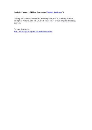 anaheim plumber 24 hour emergency plumber anaheim