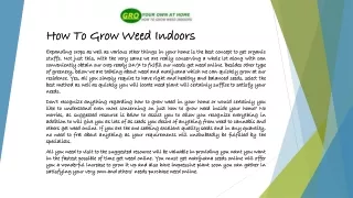 how to grow weed indoors