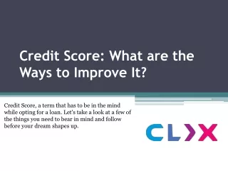 credit score what are the ways to improve it