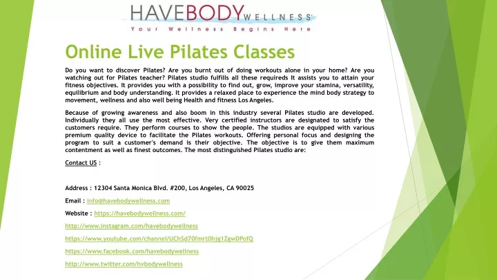 online live pilates classes