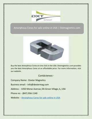 Amorphous Cores for sale online in USA | Dxtmagnetics.com