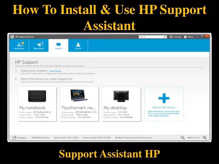 how to install use hp support assistant