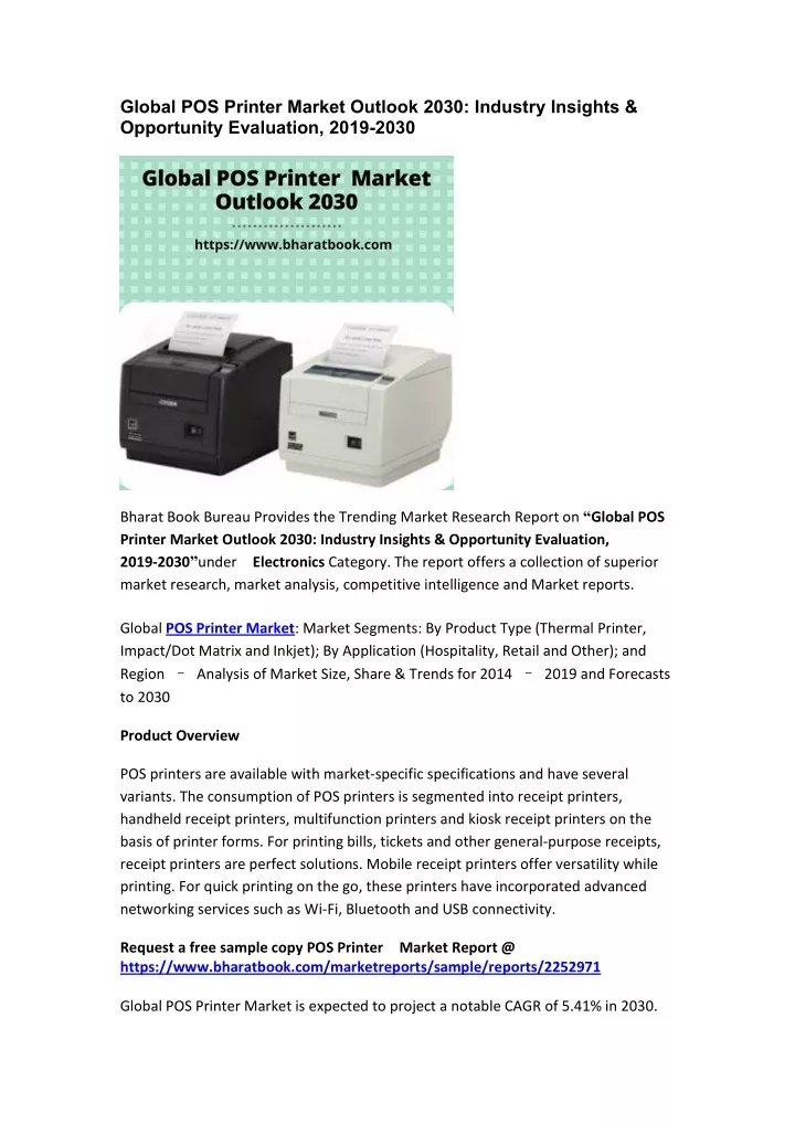 global pos printer market outlook 2030 industry