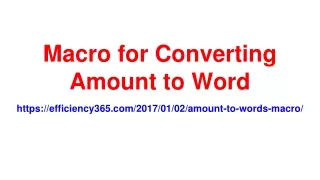 Macro for Converting Amount to Word