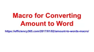 Macro for Converting Amount to Word
