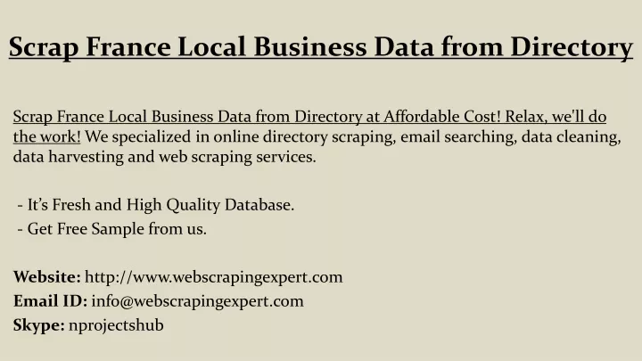 scrap france local business data from directory