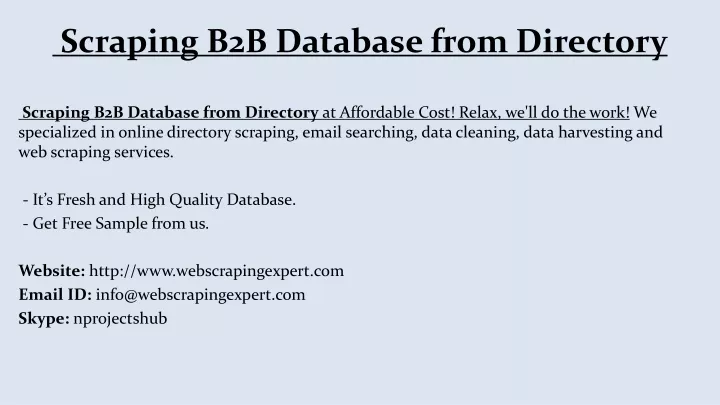 scraping b2b database from directory