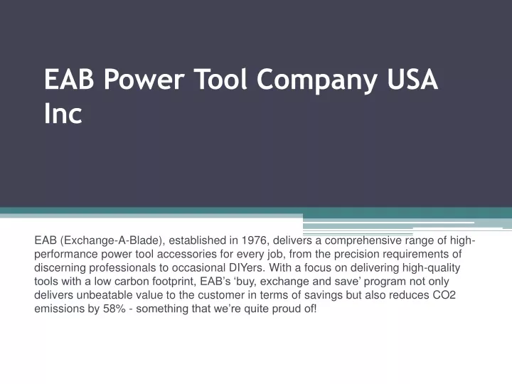 eab power tool company usa inc