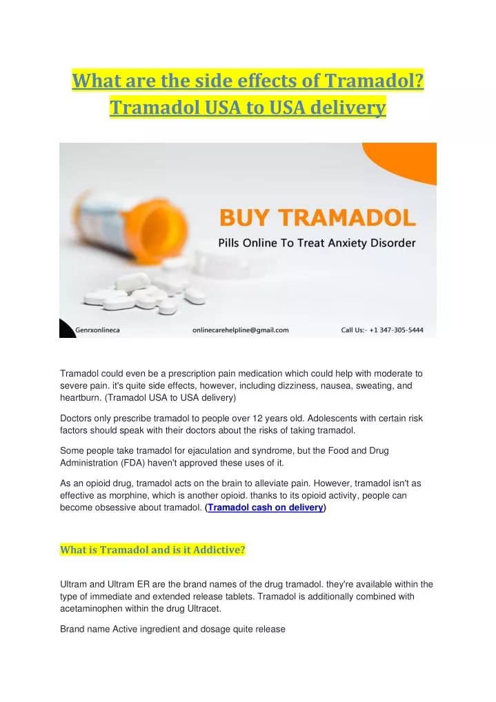 what are the side effects of tramadol tramadol
