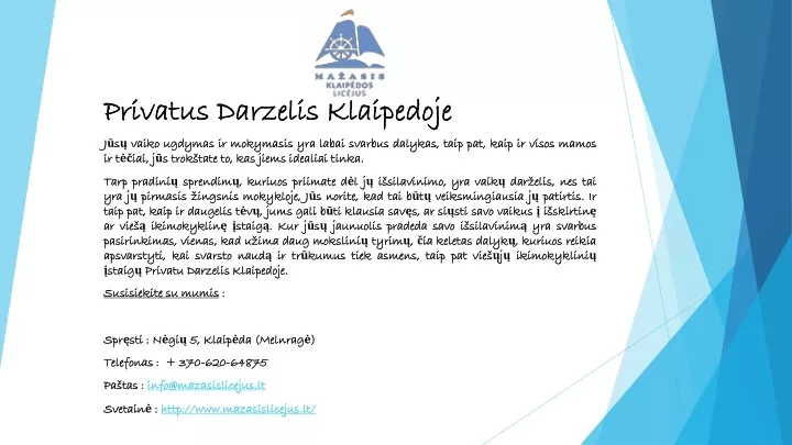 privatus darzelis klaipedoje