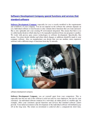 software development company special functions