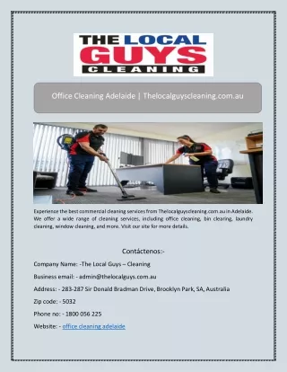 Office Cleaning Adelaide | Thelocalguyscleaning.com.au