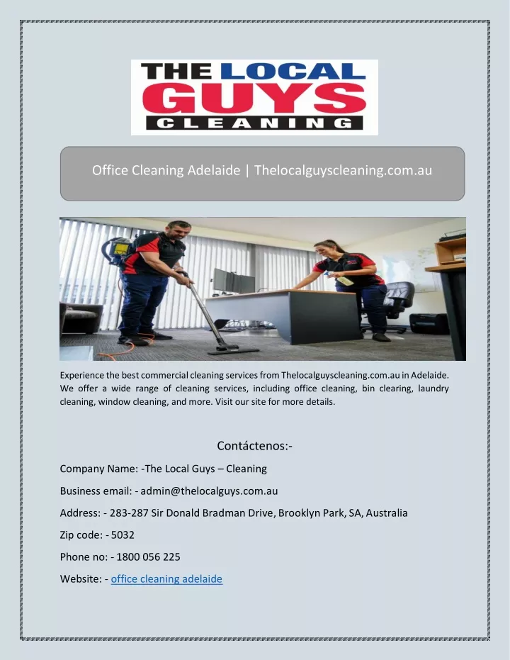 office cleaning adelaide thelocalguyscleaning