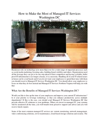 how to make the most of managed it services