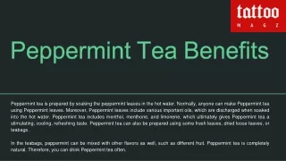 Peppermint tea benefits