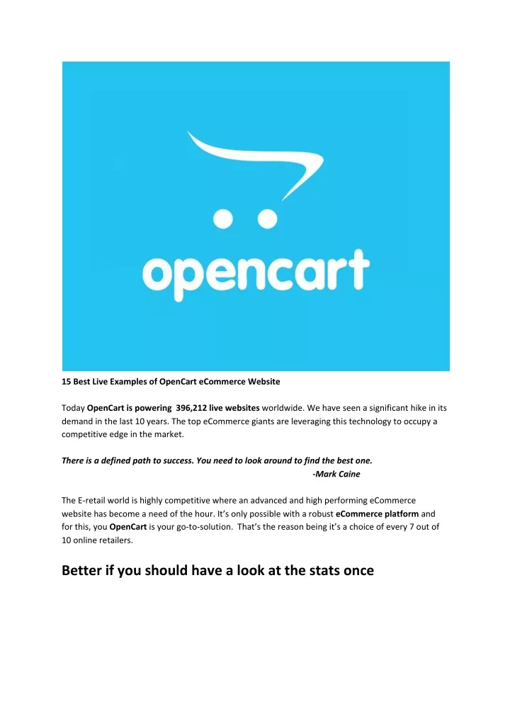 15 best live examples of opencart ecommerce