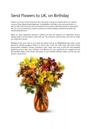send flowers to uk on birthday