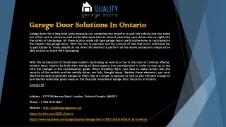 garage door solutions in ontario