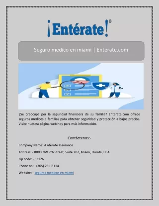 seguro medico en miami enterate com