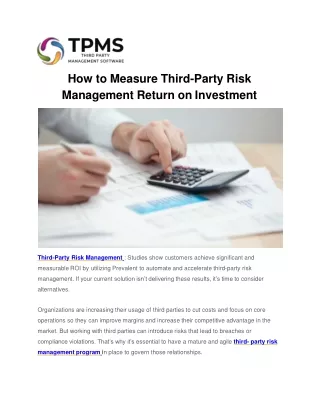 How to Measure Third-Party Risk Management Return on Investment
