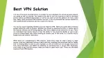 Best VPN Solution