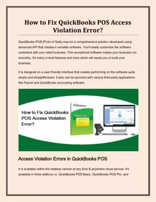 how to fix quickbooks pos access violation error
