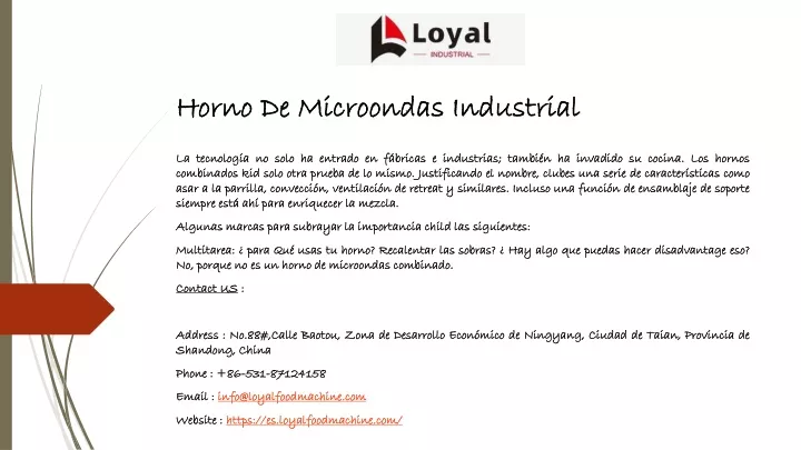 horno de microondas industrial