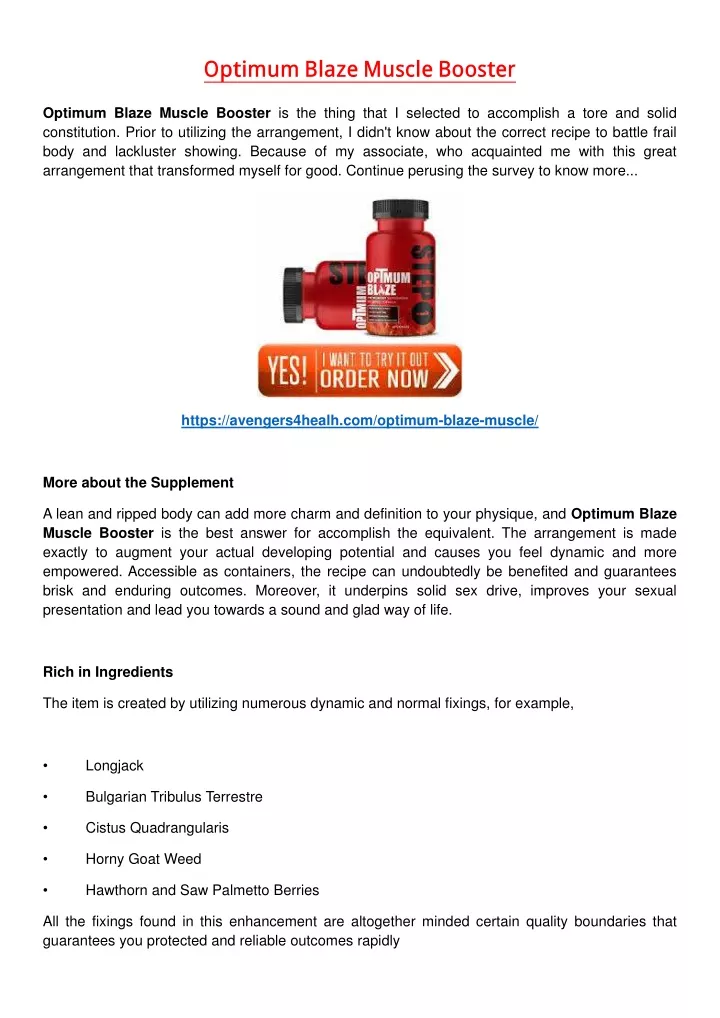 optimum blaze muscle booster