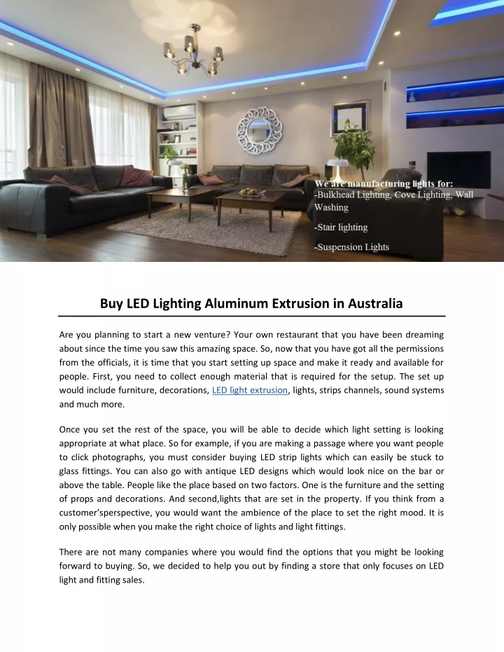 buy led lighting aluminum extrusion in australia