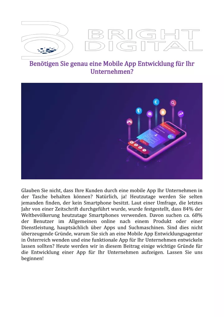 ben tigen sie genau eine mobile app entwicklung