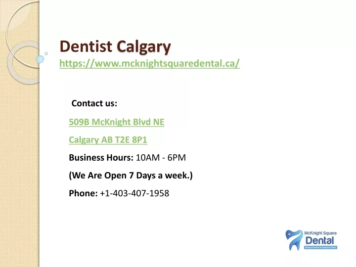 dentist calgary https www mcknightsquaredental ca