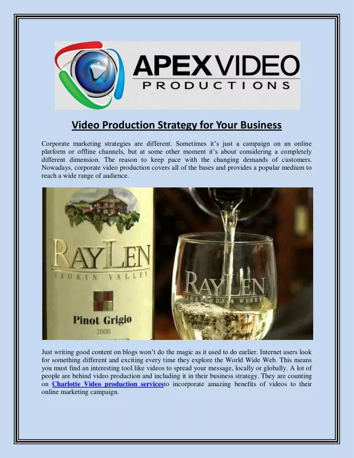 video production strategy for your business
