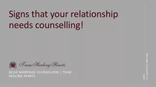 Signs that you need marriage counselling