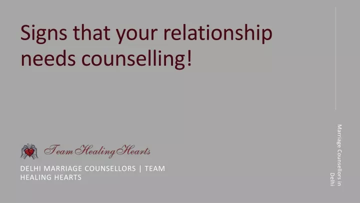 signs that your relationship needs counselling