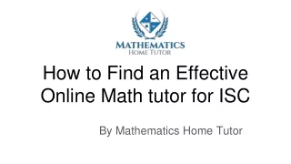 how to find an effective online math tutor for isc