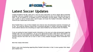 latest soccer updates