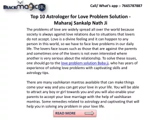 Top 10 Astrologer for Love Problem Solution - Maharaj Sankalp