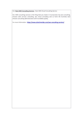 hire best aws consulting services best aws cloud