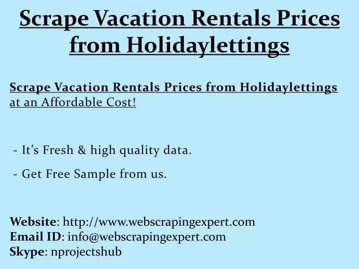 scrape vacation rentals prices from holidaylettings